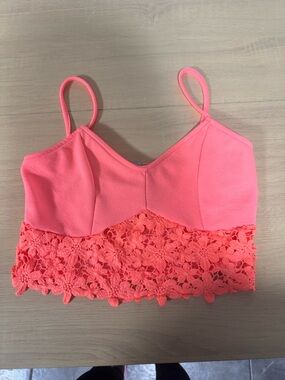 Charlotte Ruse Lace Hem Cropped Cami Top
